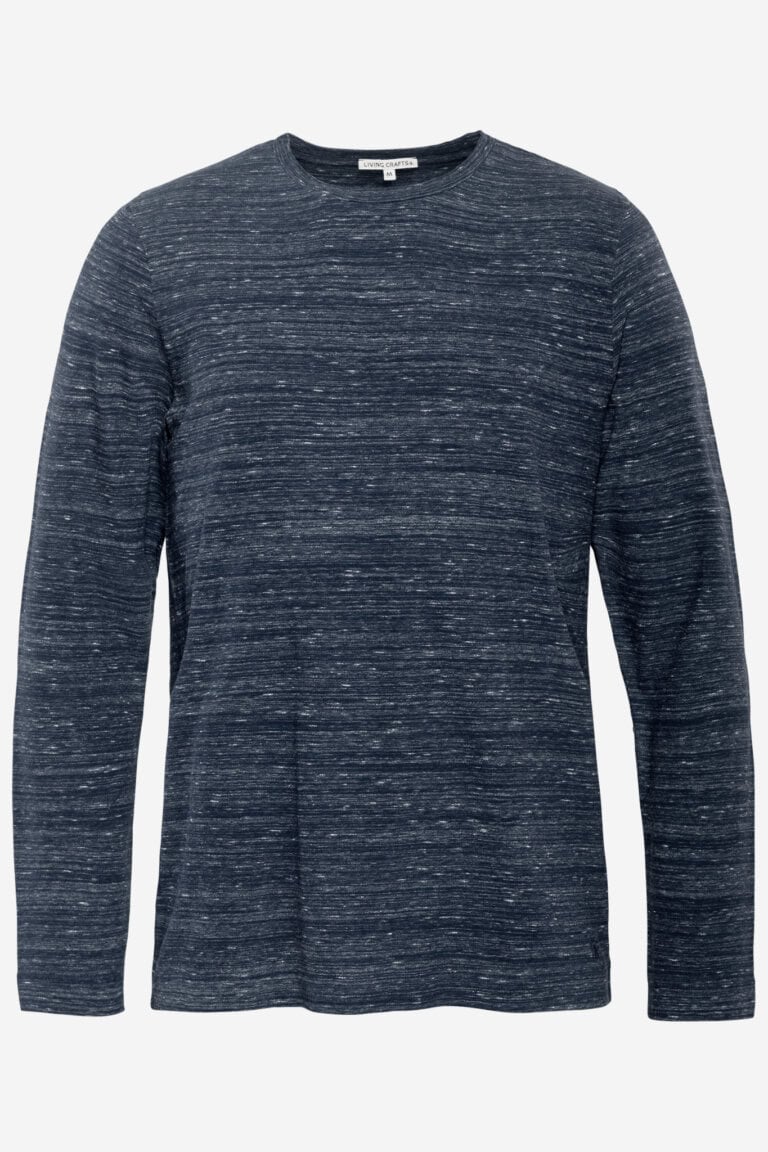 ekologisk tröja långärmad soa blåmelerad