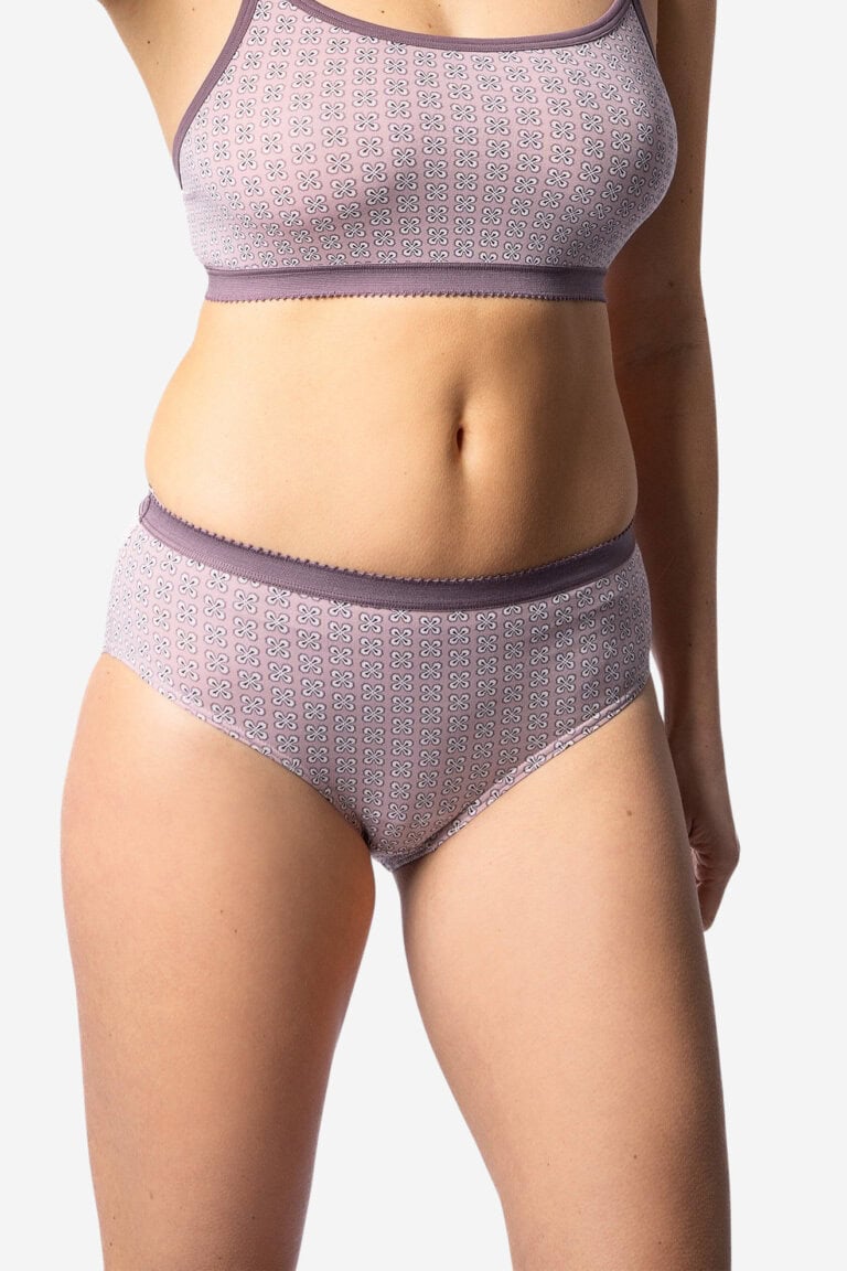 ekologisk brieftrosa bomull polly ljuslila modell mönster