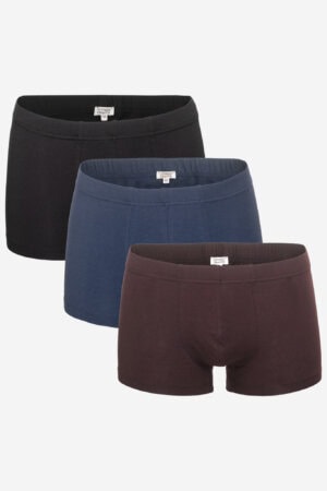 ekologiska kalsonger boxer sagon 3-pack svart/marinbla/vinröd