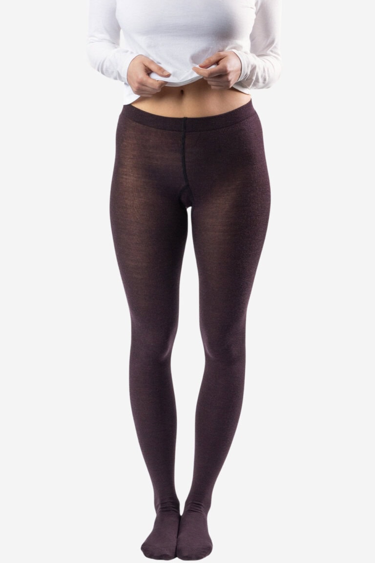 ekologiska strumpbyxor ullmix helene brun modell