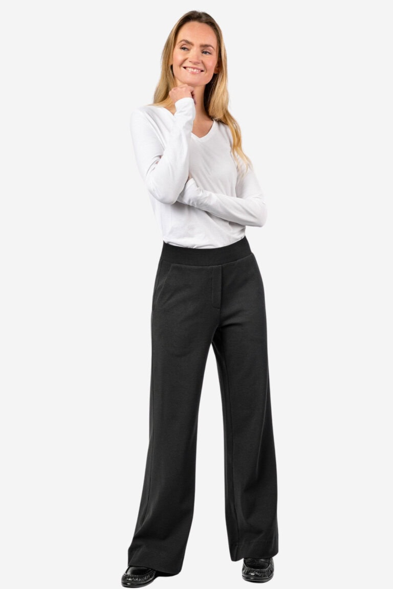 ekologiska byxor trikå dam tamina svart modell