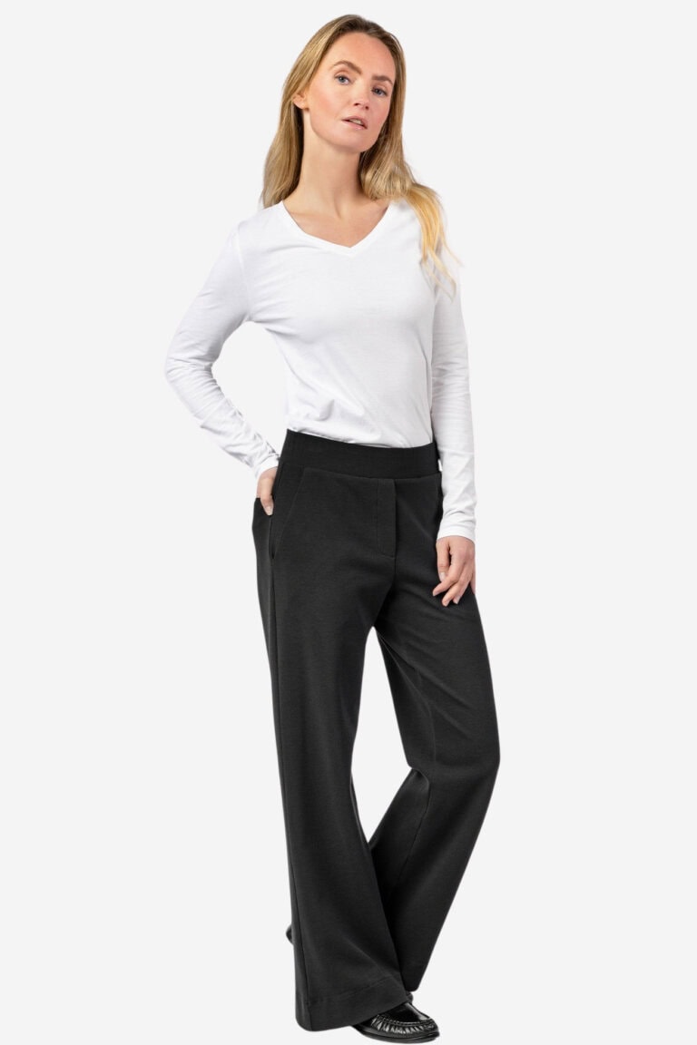 ekologiska byxor trikå dam tamina svart modell