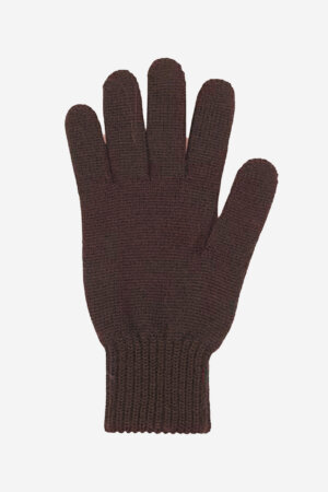 ekologiska handskar stickad 100% ull unisex mörkbrun