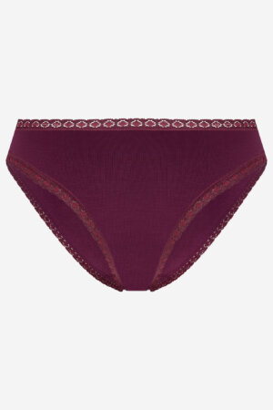 Trosor låg midja spets aubergine