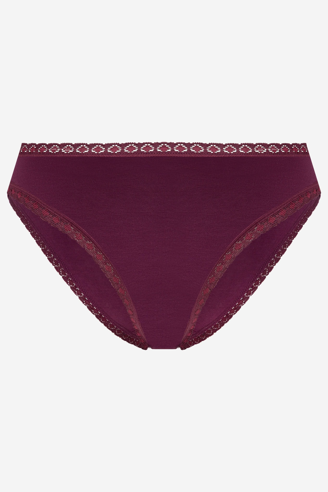 Trosor låg midja spets aubergine