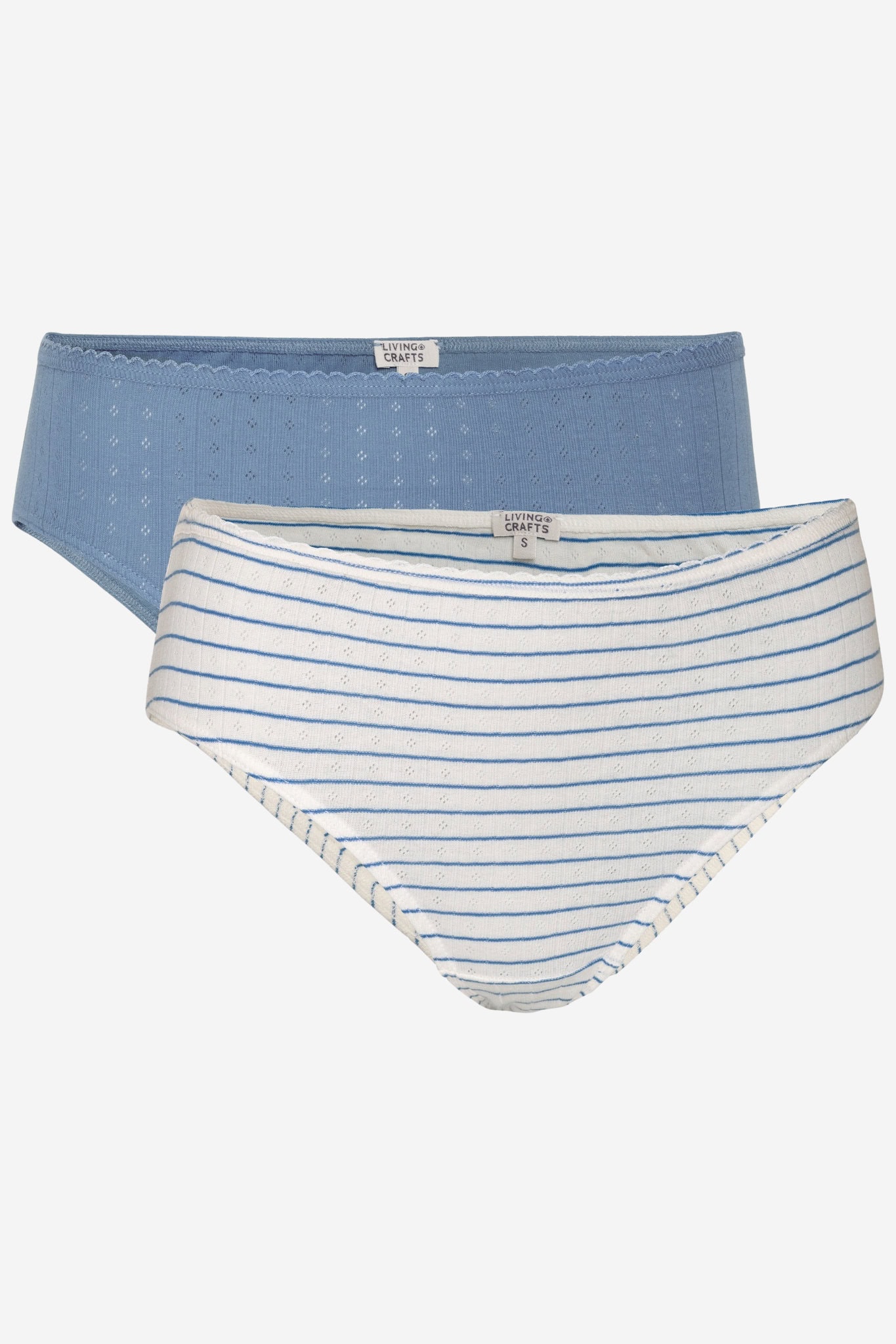 Brieftrosa 100% bomull jacquard RYLIE vit/blå 2-pack