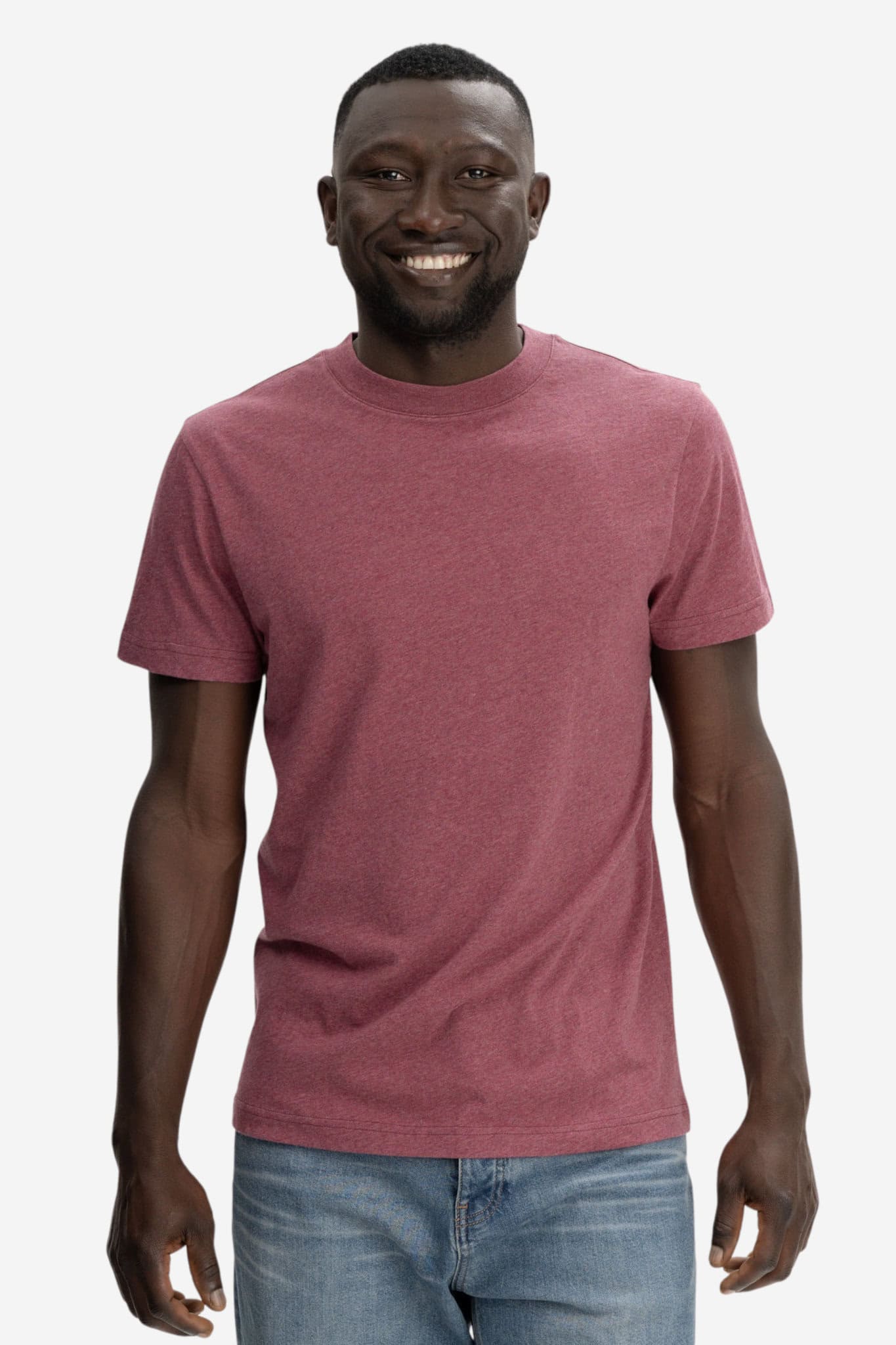 T-shirt herr AVAN hallonröd melerad