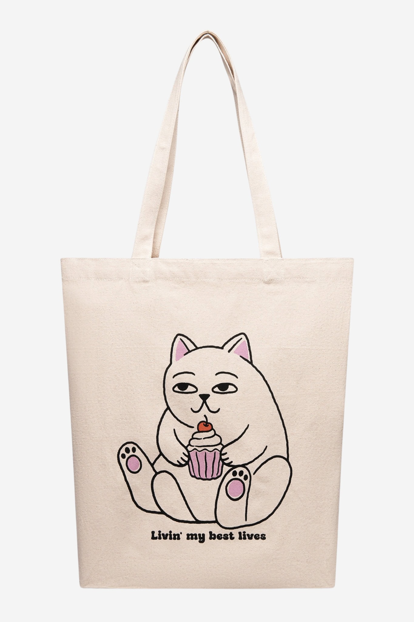 Tygkasse Dedicated Cat Best Lives TOREKOV cremevit