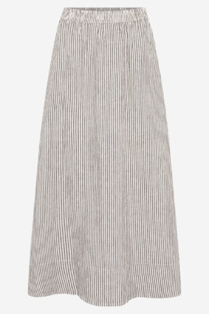 Linnekjol dam randig brun