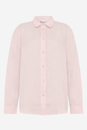 Linneskjorta rymlig dam blekrosa