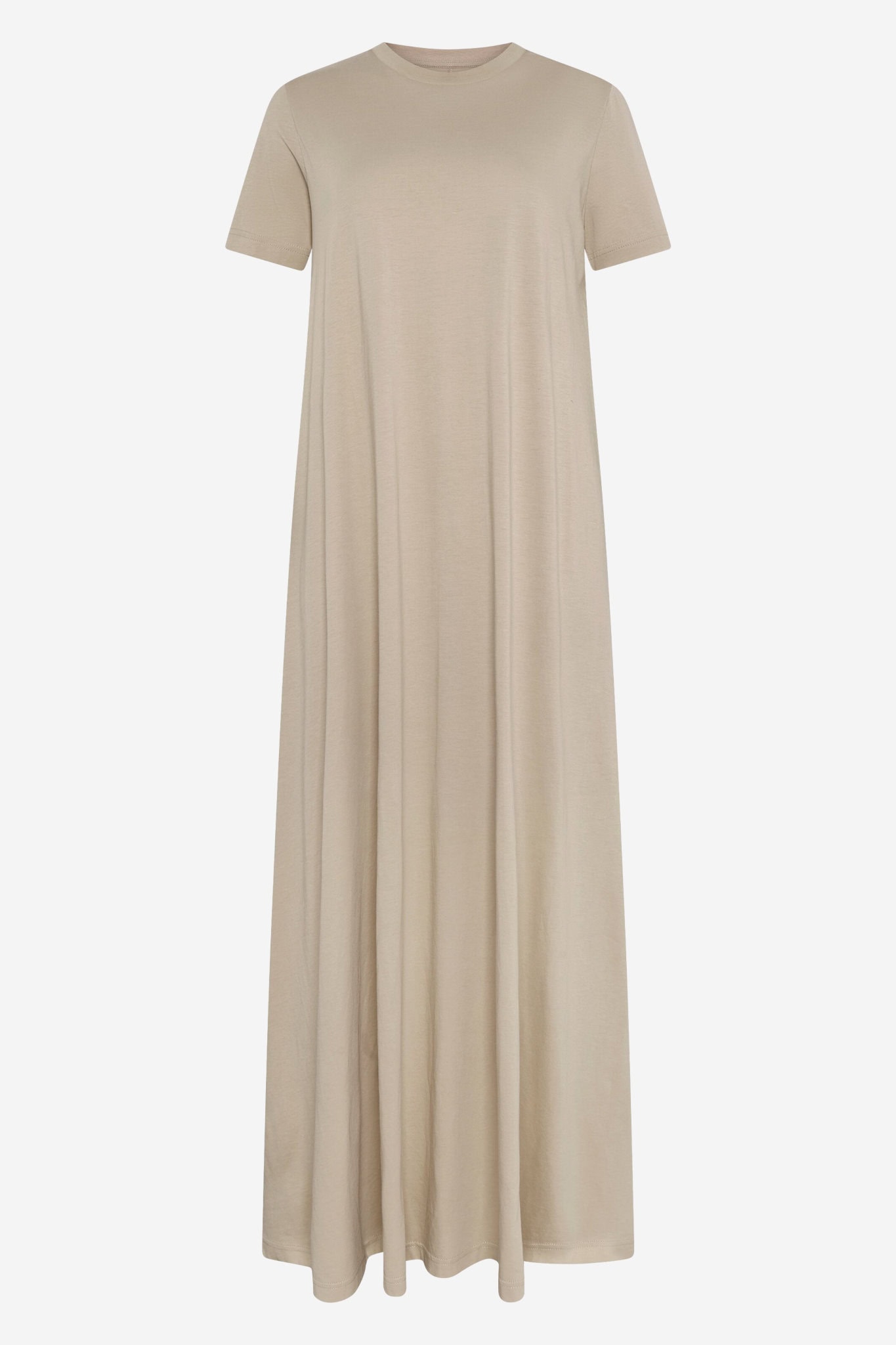 Maxi t-shirt klänning beige melerad
