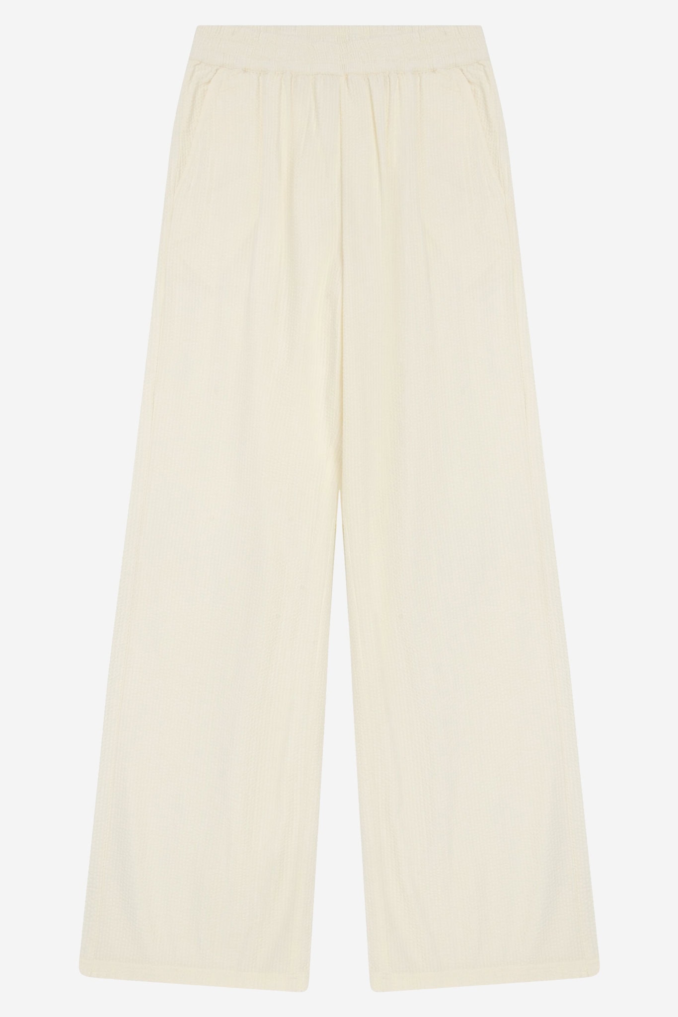 Byxor dam wrinkletyg vida POSEY gräddvit