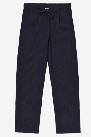 Byxor herr wrinkletyg lediga marinblå