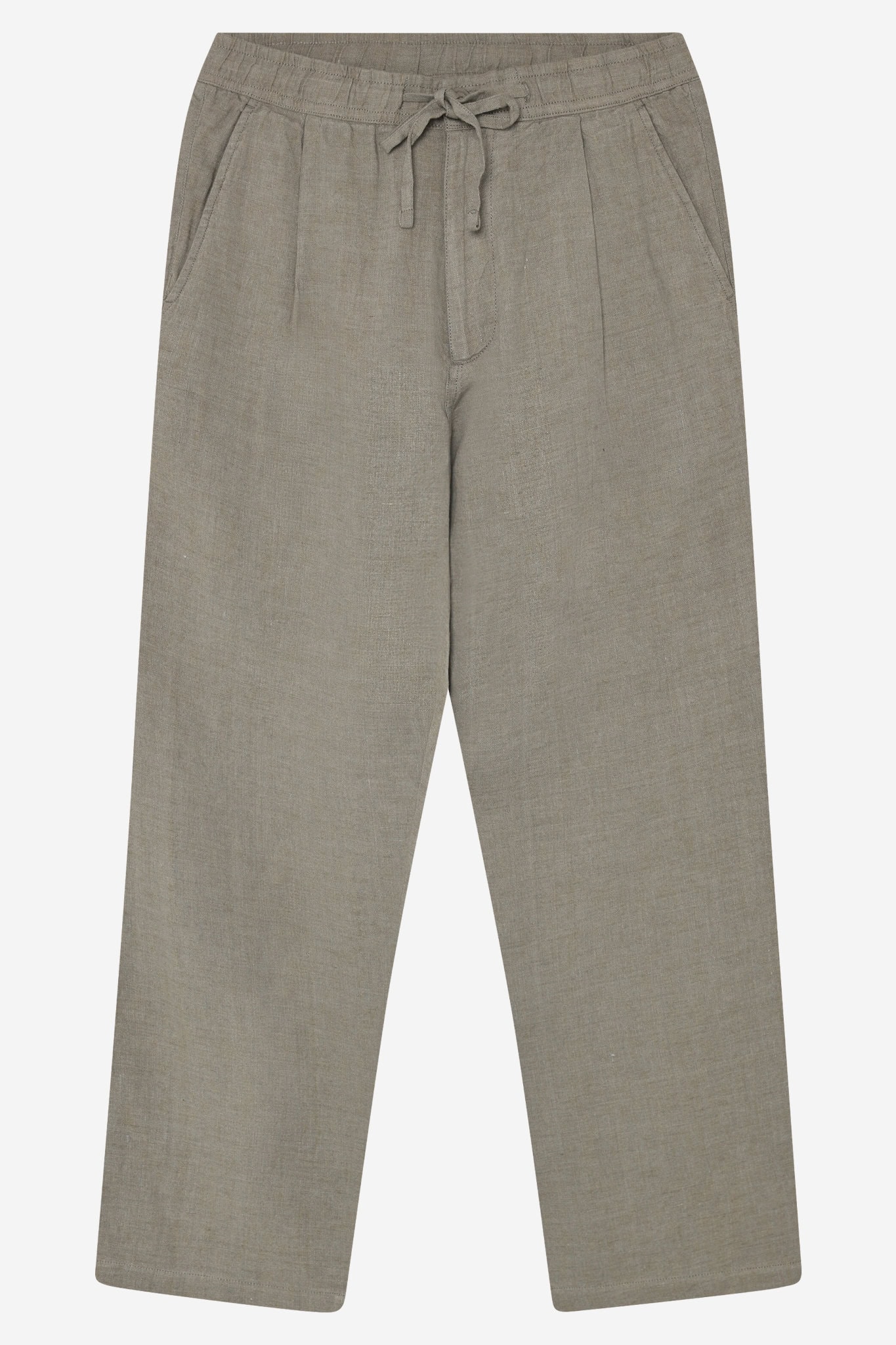 Linnebyxor herr lediga gråbeige