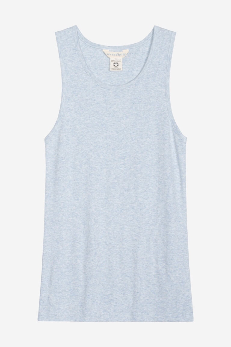 ekologiskt linne tanktop ljusblå modell
