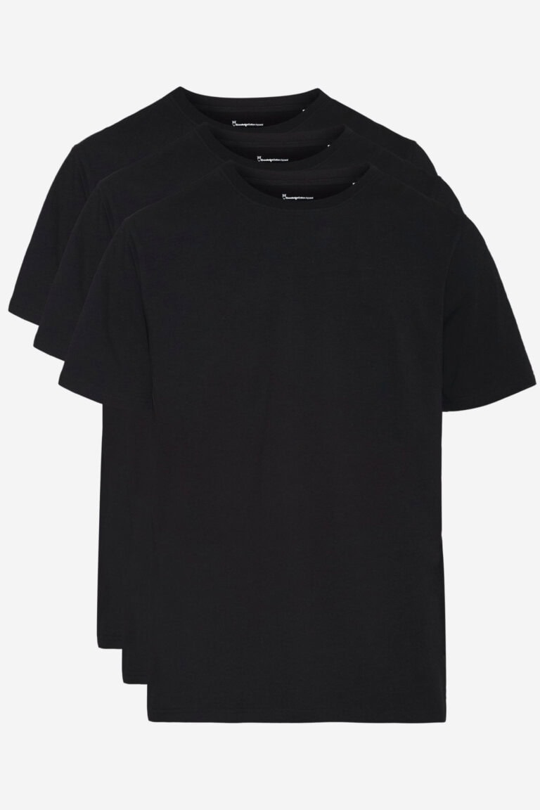 ekologisk basic t-shirt svart 3-pack