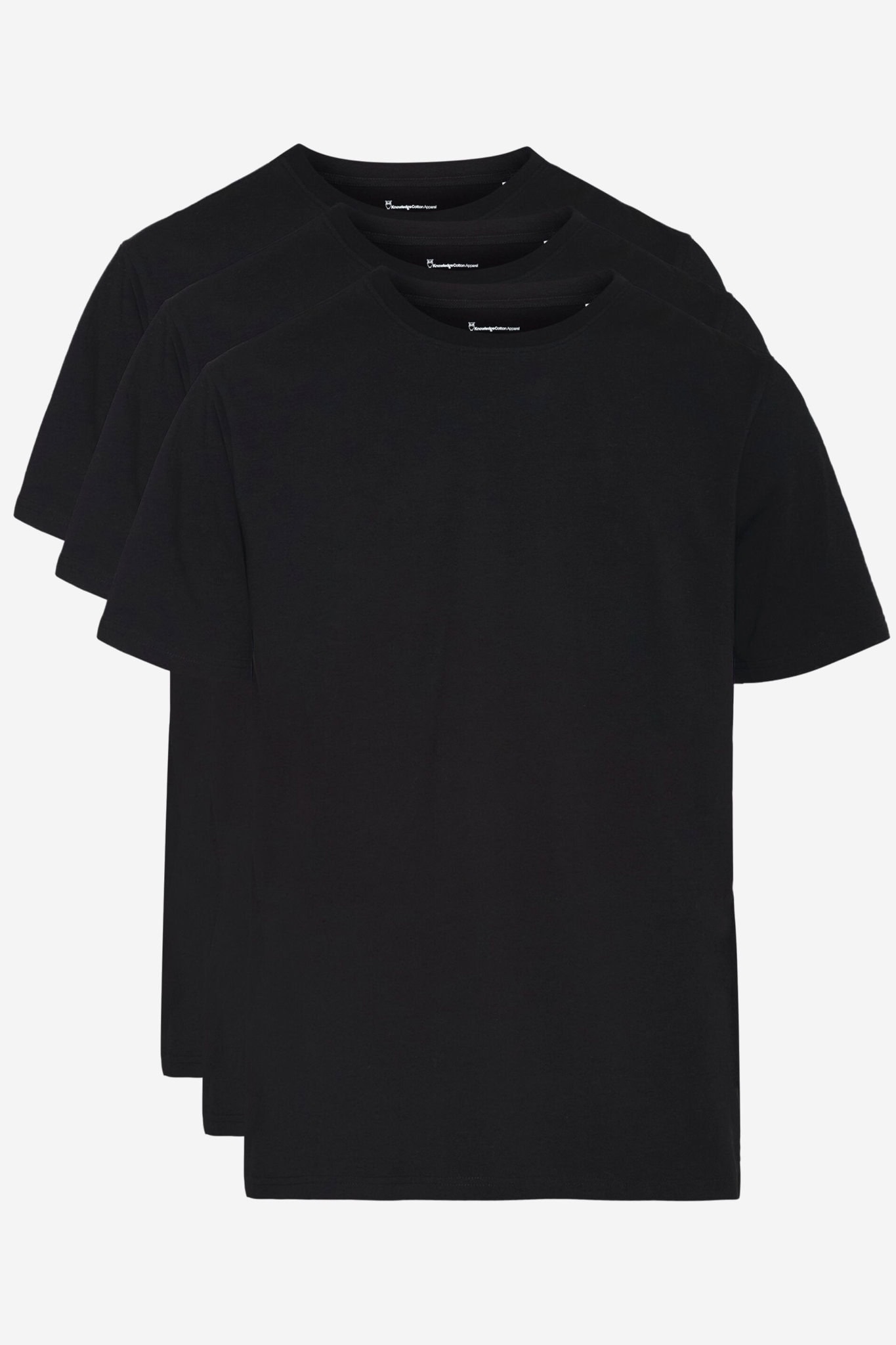 ekologisk basic t-shirt svart 3-pack