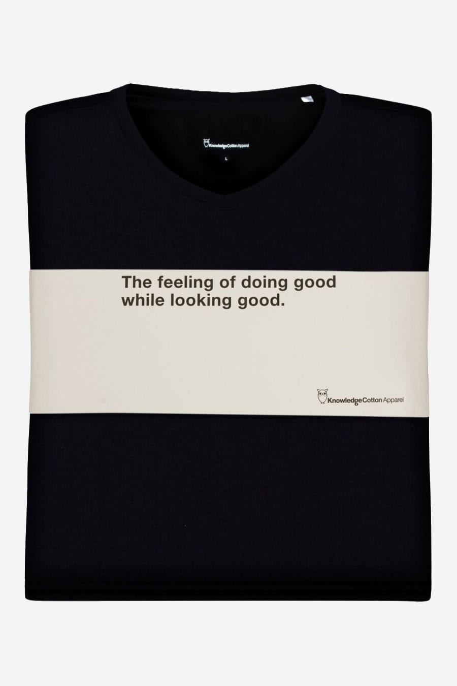 ekologisk basic t-shirt v-neck svart 3-pack förpackning