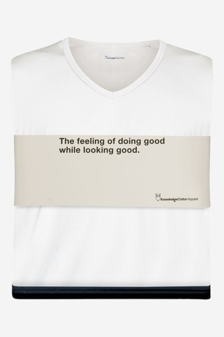 ekologisk basic t-shirt v-neck svart/vit/marinblå 3-pack förpackning