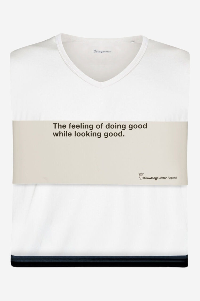 ekologisk basic t-shirt v-neck svart/vit/marinblå 3-pack förpackning