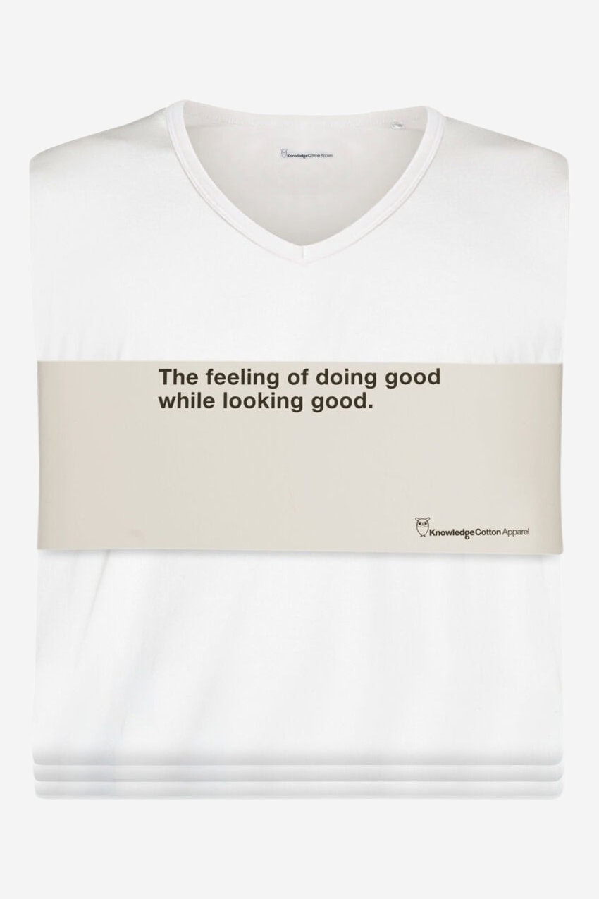ekologisk basic t-shirt v-neck vit 3-pack förpackning