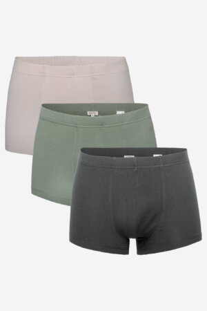 ekologiska kalsonger boxer sagon 3-pack beige/grön/mörkgrön