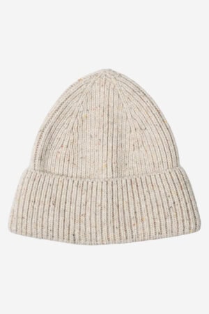 ekologisk beanie mössa 100% ull unisex stockholm creme melerad