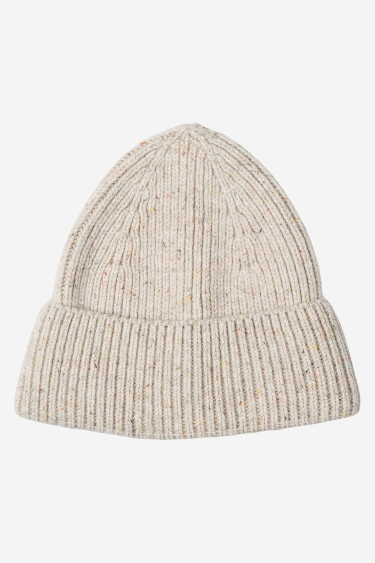 ekologisk beanie mössa 100% ull unisex stockholm creme melerad