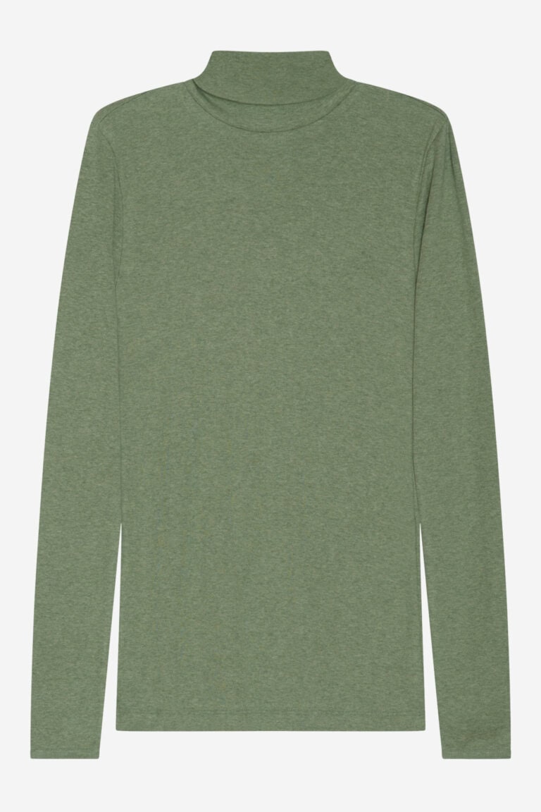 ekologisk polotopp slimfit långärmad grön