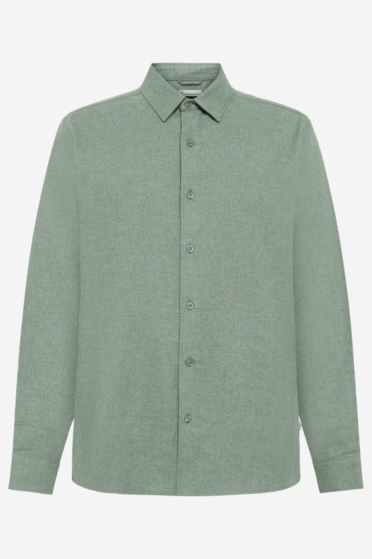 ekologisk-skjorta-flanell-gron-melerad