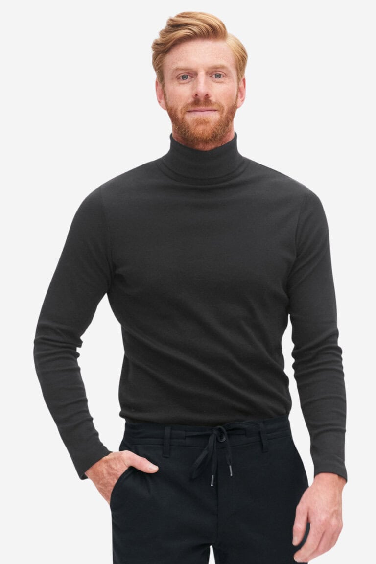 ekologisk tröja polo herr helge svart modell