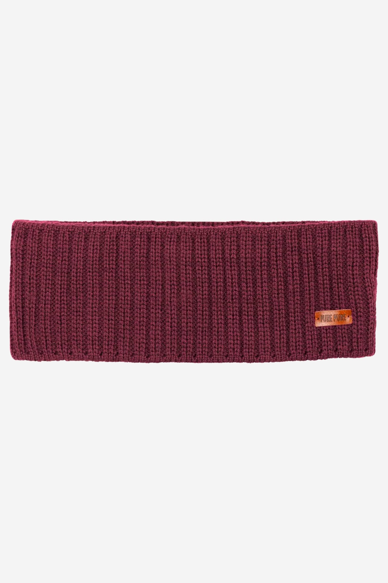 ekologiskt pannband ribbstickad ullfleecefoder unisex vinröd